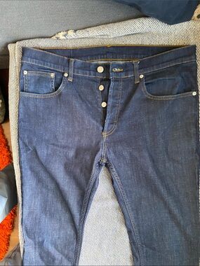 Sandro Mens Skinny Jeans in Dark Blue Denim 34w/34l